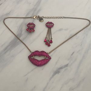 Betsy Johnson vampire mouth jewelry set